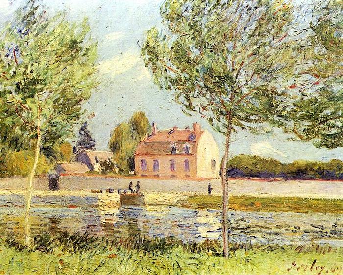 Hauser am Ufer der Loing, Alfred Sisley